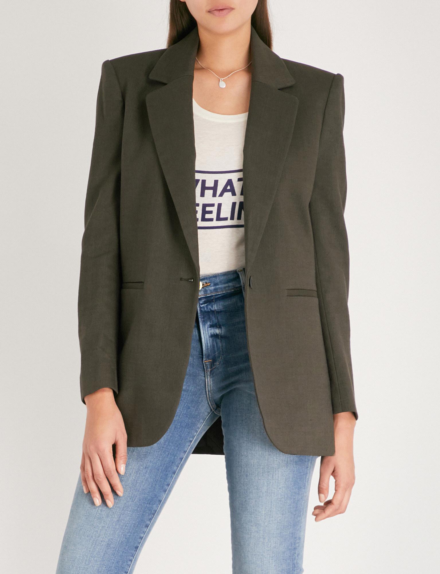 Ba&sh Teli Herringbone Blazer in Green | Lyst