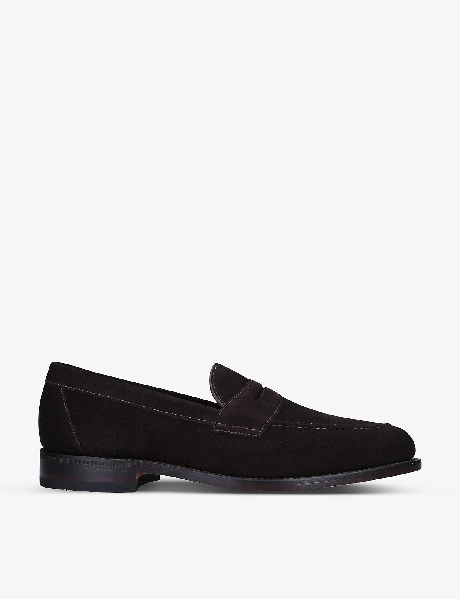 Loake Imperial Strap Suede Loafers in Dark Brown (Brown) for Men | Lyst UK