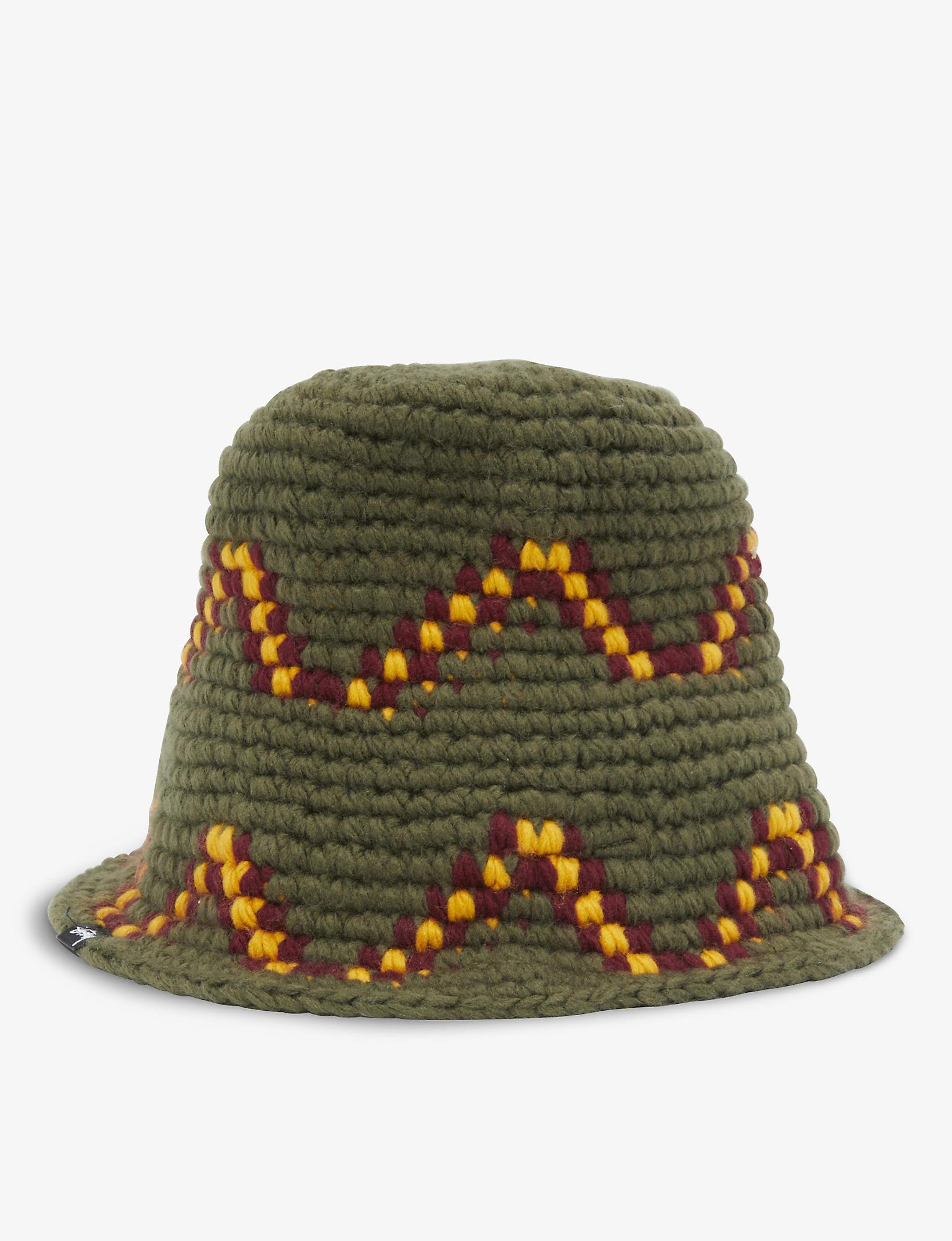 Stussy Giza Knitted Bucket Hat in Green for Men | Lyst