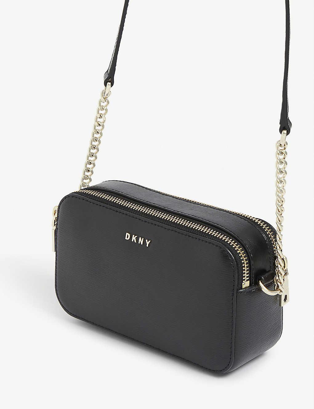 DKNY Bryant Double-zip Leather Camera Bag in Black / Gold (Black) | Lyst