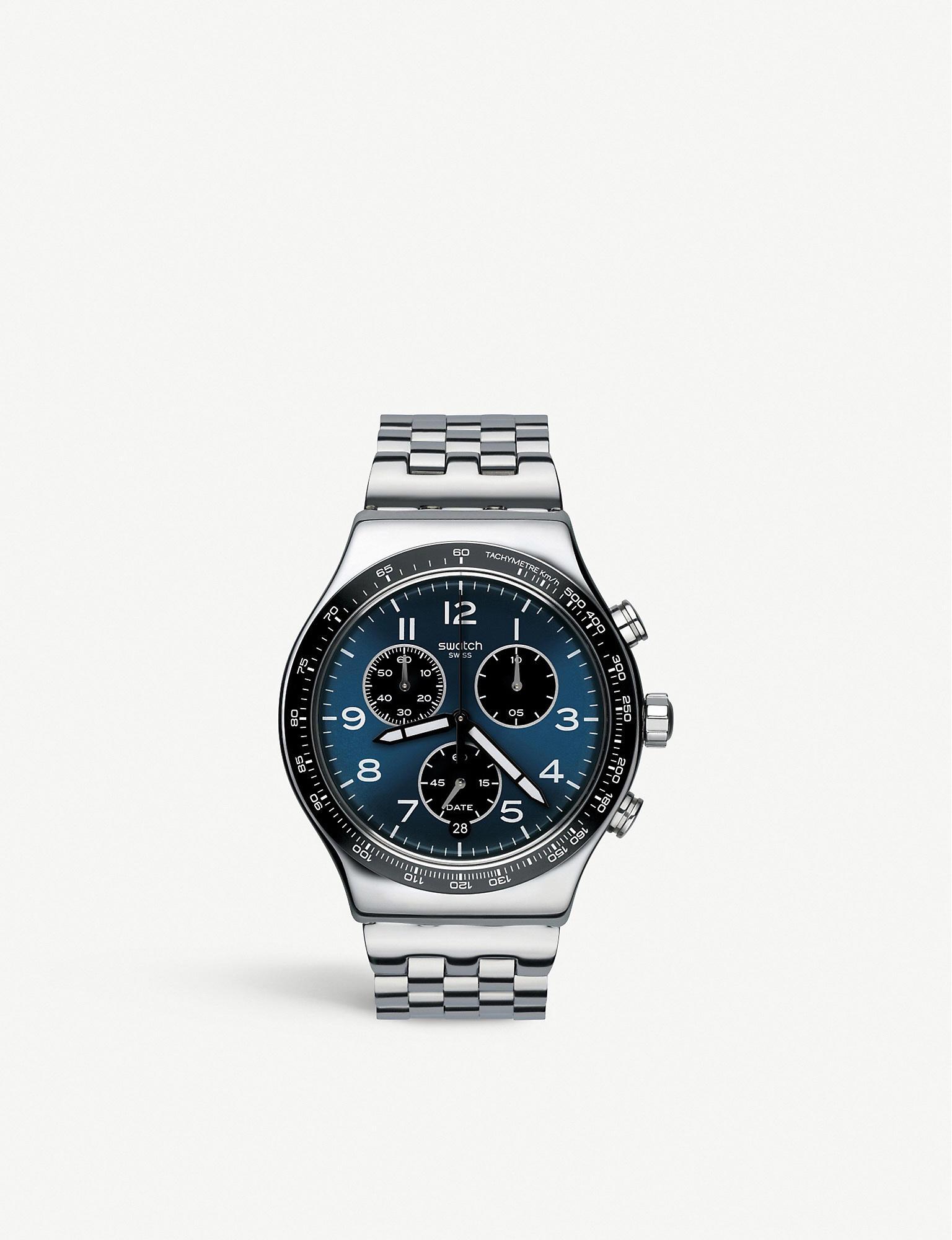 Swatch Yvs423g Boxengasse Stainless Steel Watch in Blue for Men Lyst