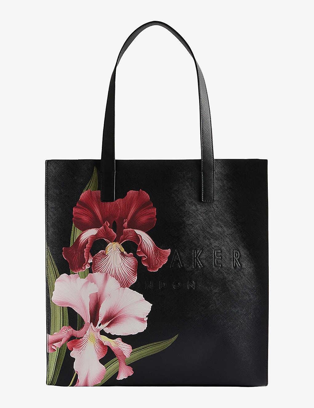 Ted Baker Botanin Icon Floral-print Woven Tote Bag in Black | Lyst UK