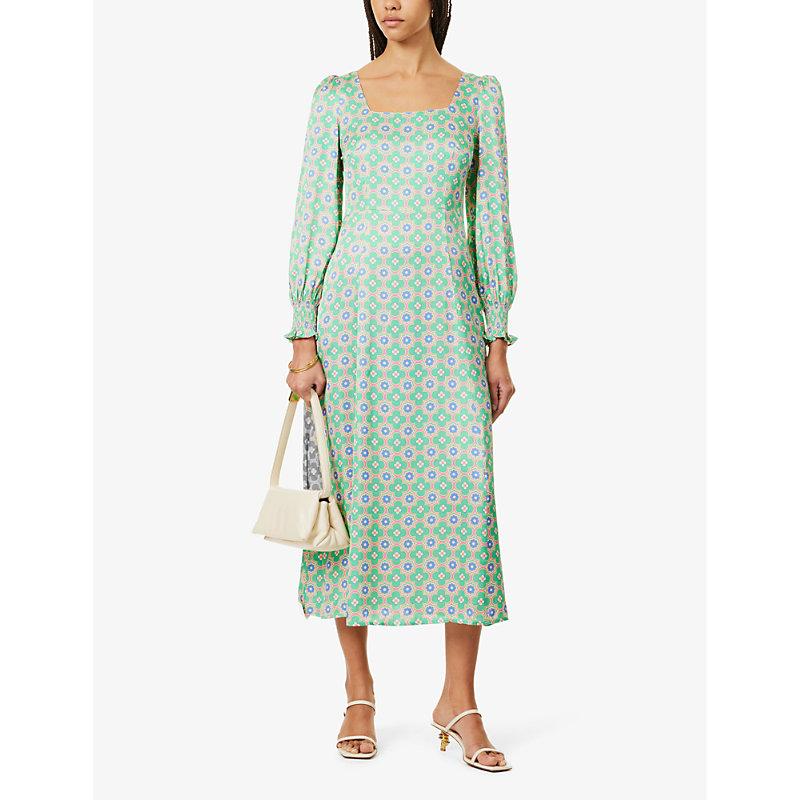green emerald velvet dress Aspiga Ladies Sustainable Organic Cotton Viola dress main image 1