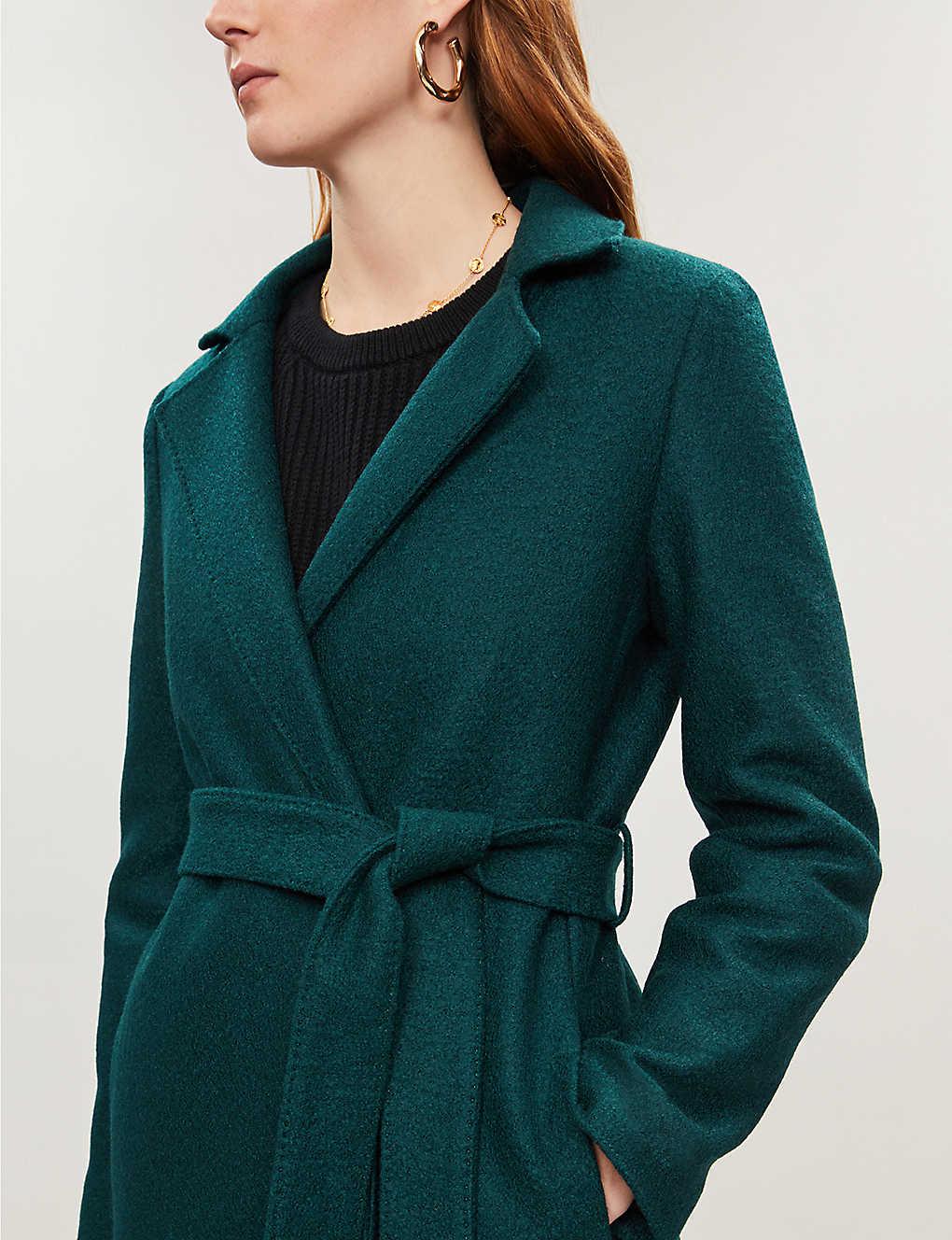Ted Baker Chelsyy Wool Coat in Green | Lyst