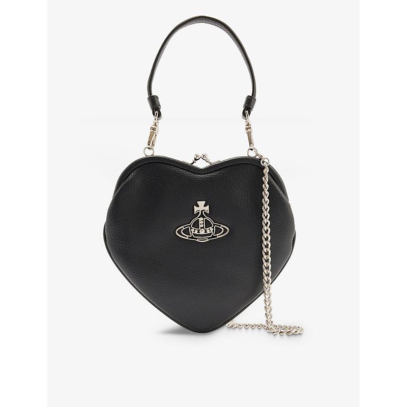 Vivienne Westwood Belle Heart Leather Purse in Black | Lyst