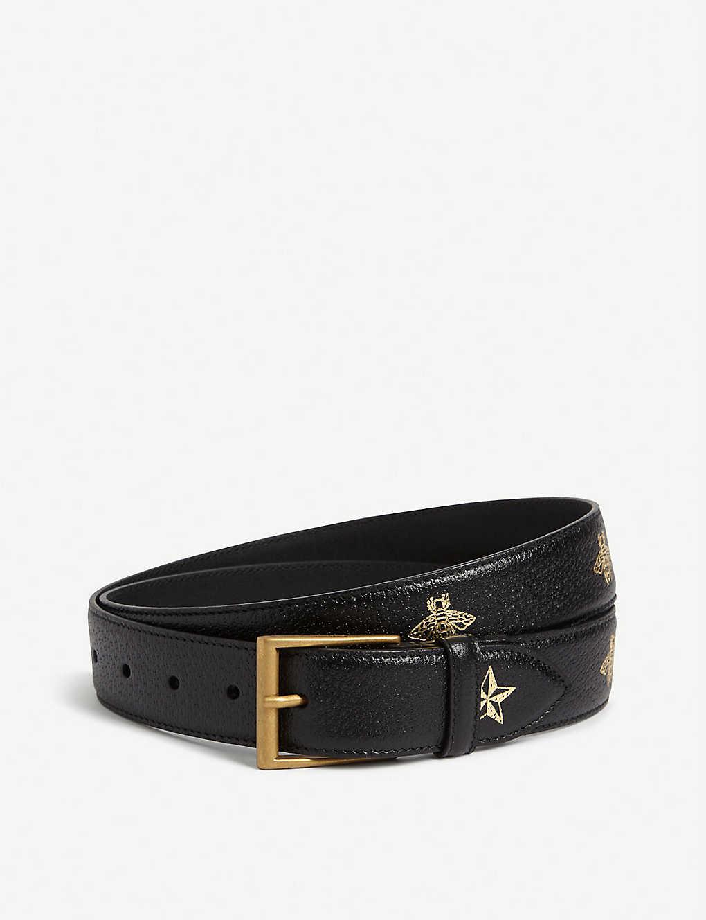 Gucci Bees And Stars Belt in Black for Men | Lyst