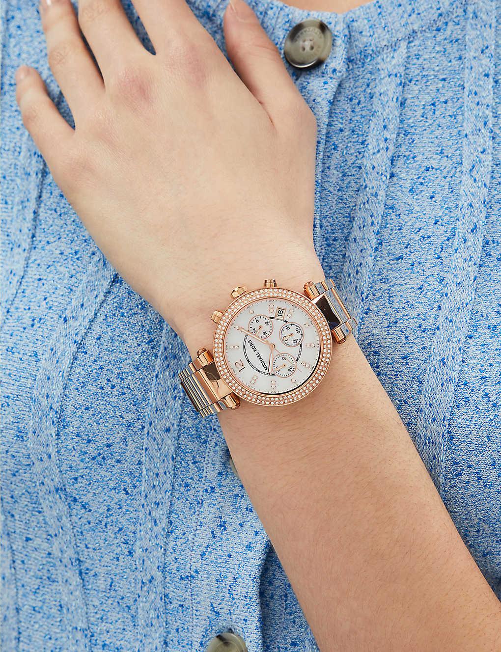michael kors parker rose gold watch mk5491