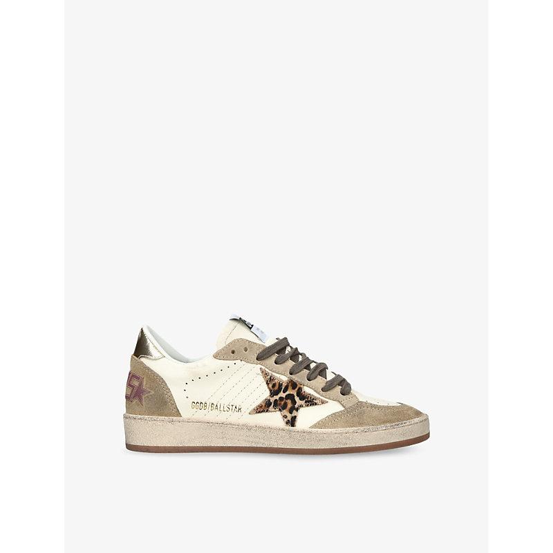 Golden Goose Ballstar 11425 Leopard-Print Leather And Suede Low