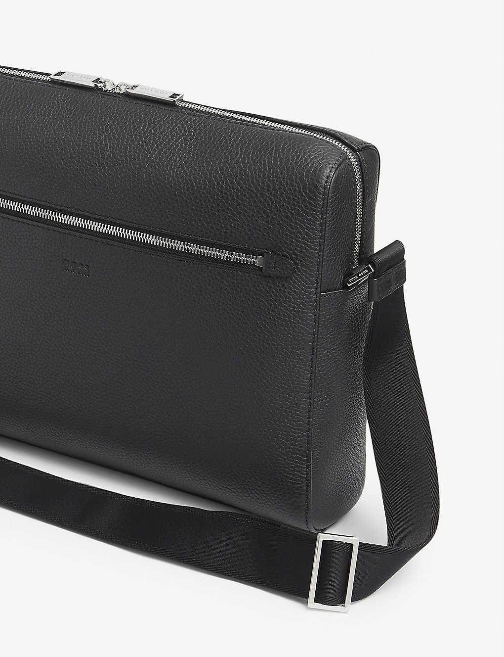 HUGO BOSS Crosstown Leather Laptop Bag 