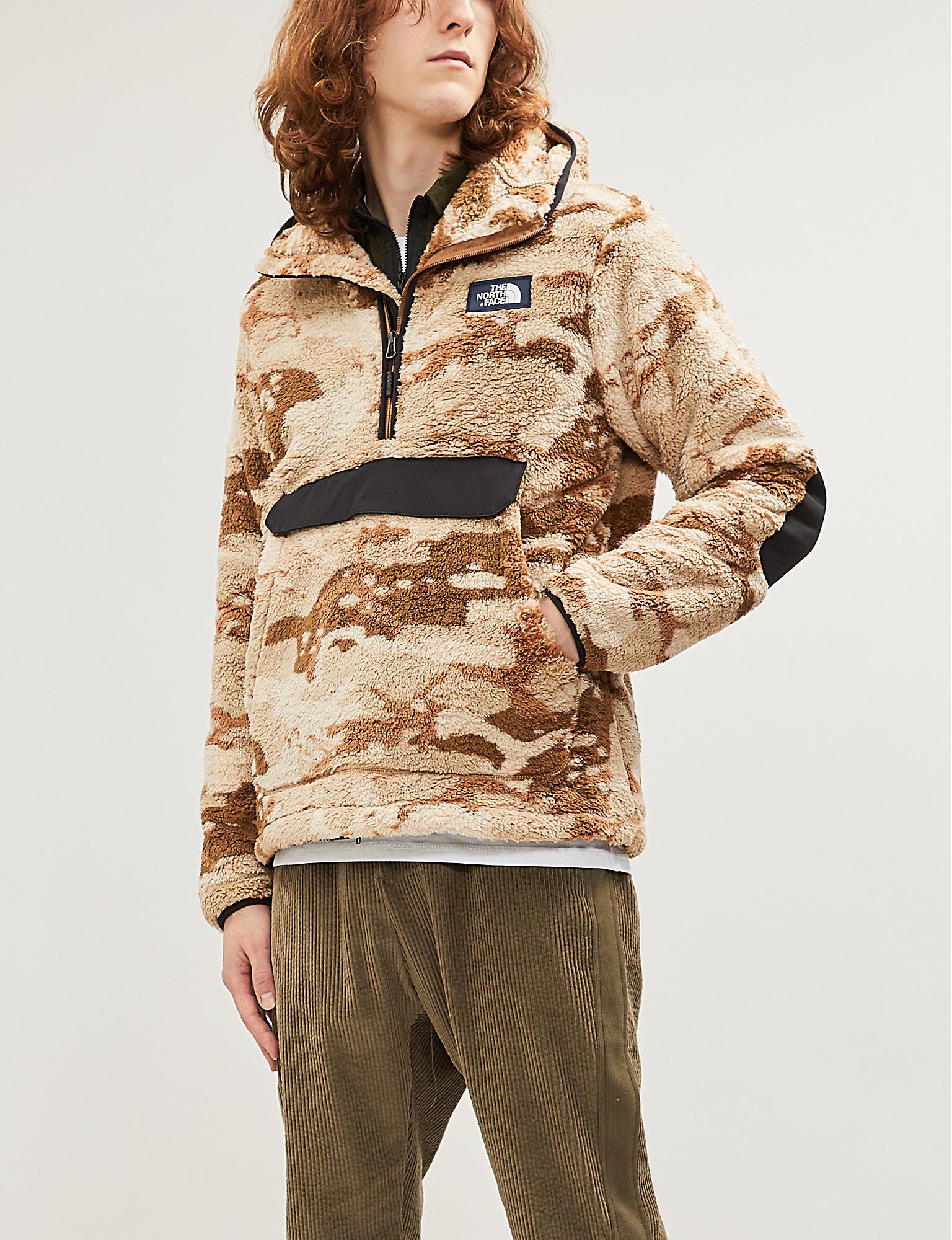 The North Face Campshire Fleece Hoody in Khaki/Camo/Black (Natural) for Men  | Lyst
