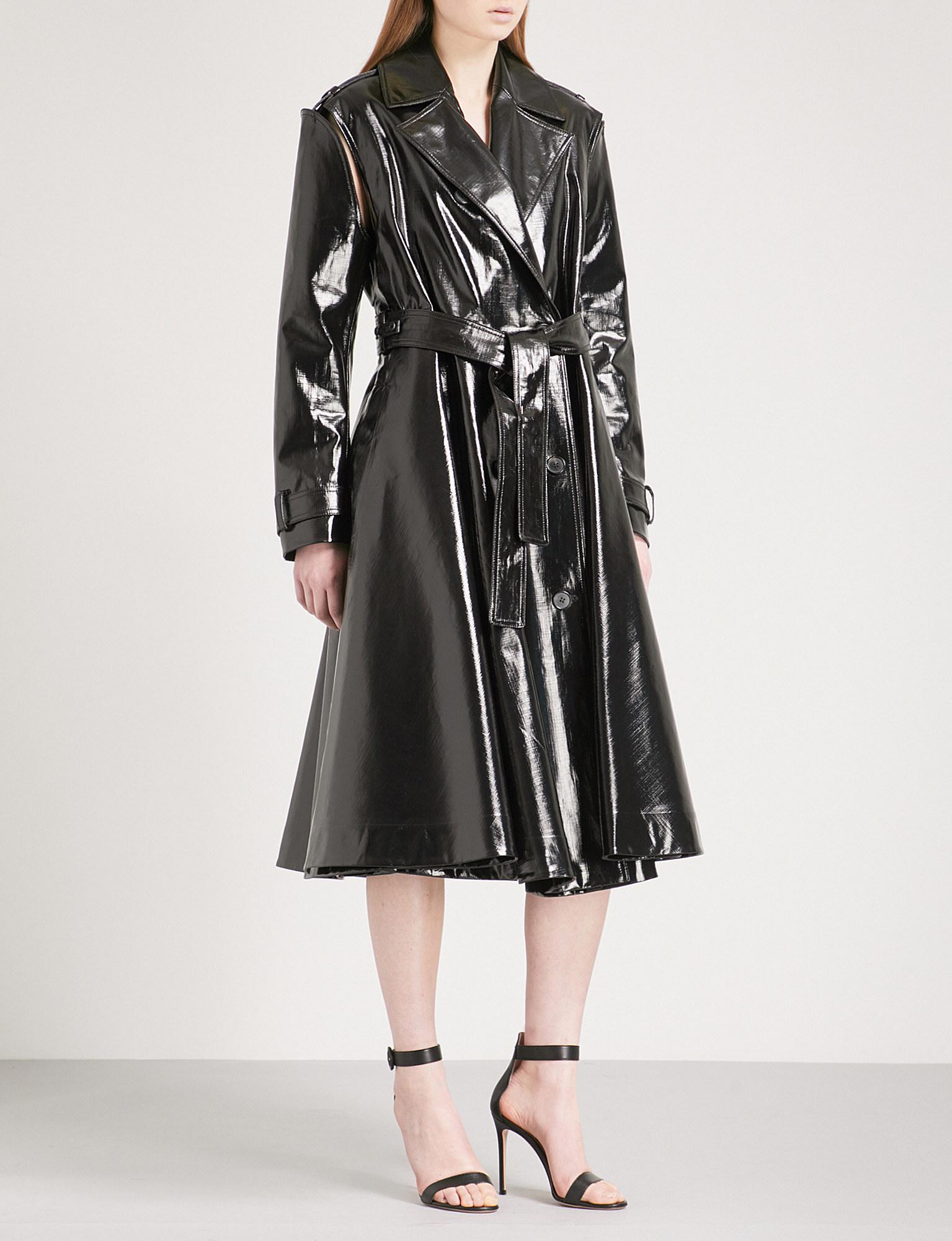 calvin klein leather trench coat