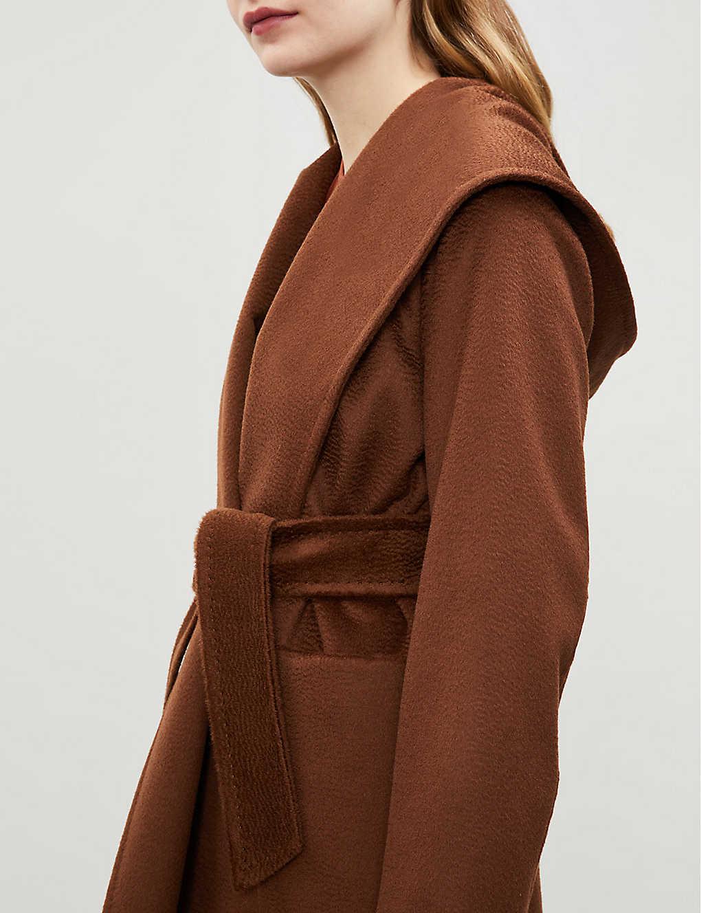 Max Mara Rialto Wrap-over Camel Hair Coat in Tobacco (Brown) | Lyst