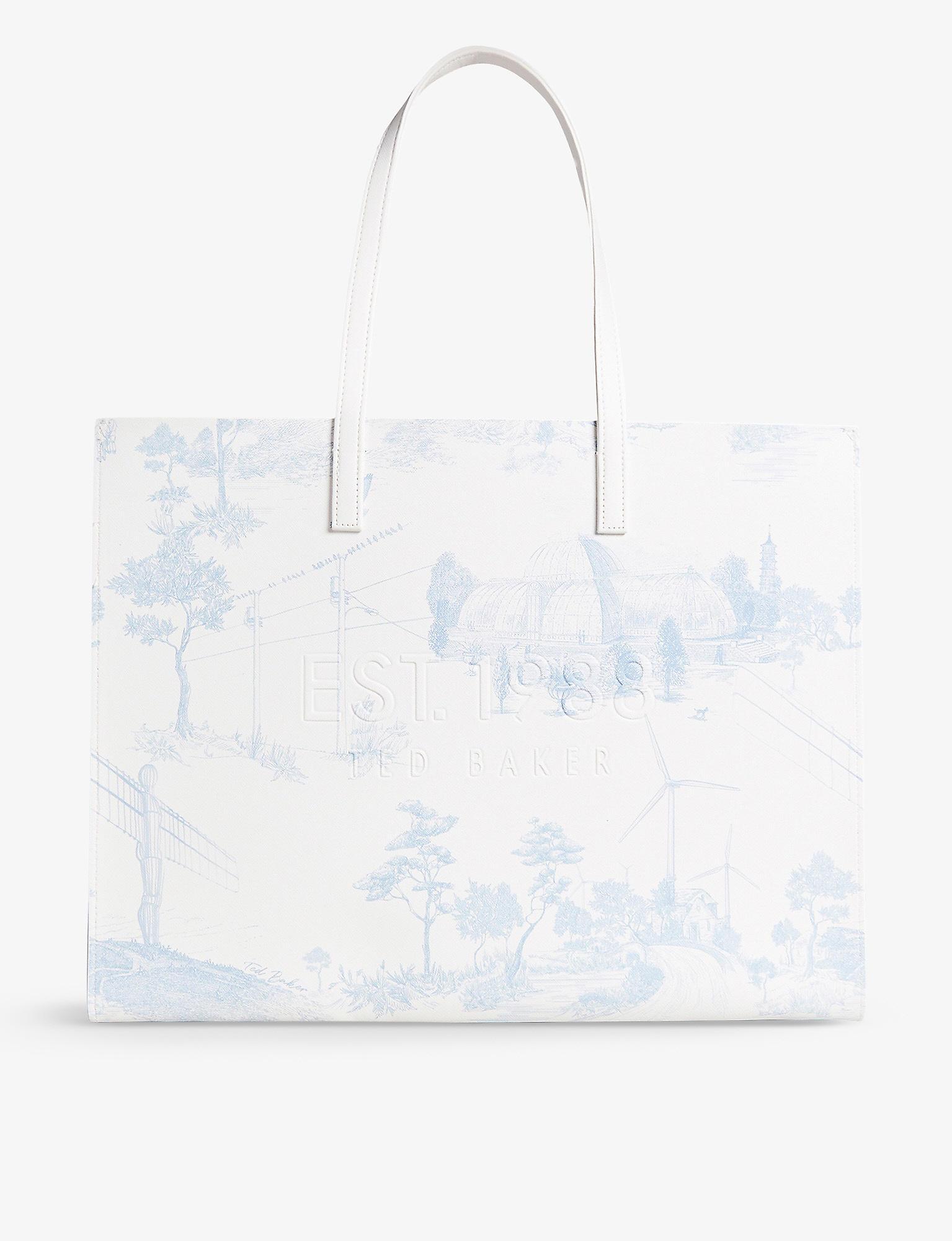 Ted Baker Kalcon East-west Printed Icon Tote in White | Lyst
