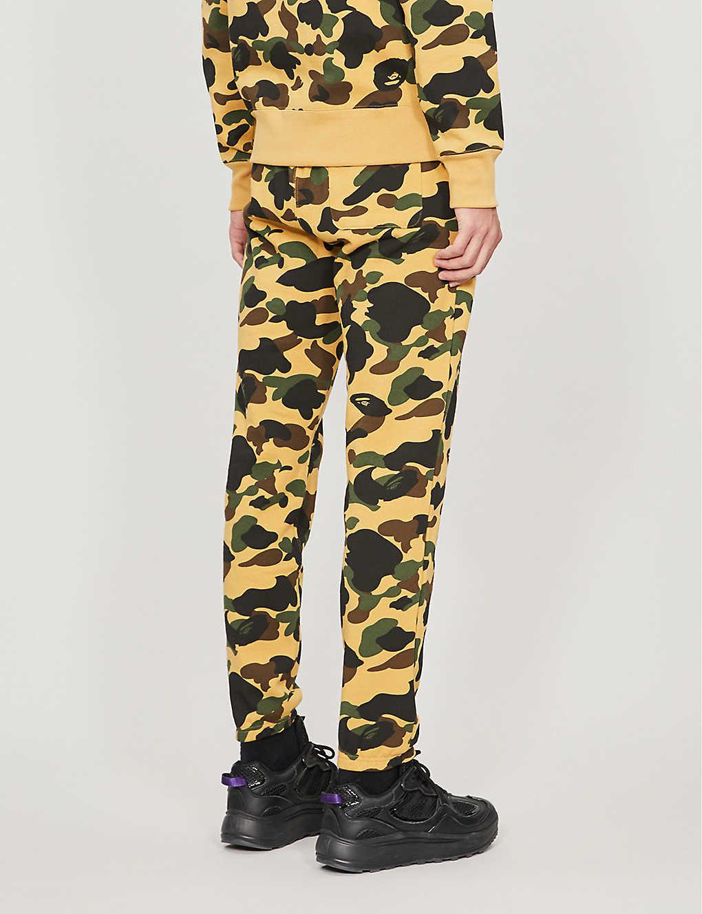 A Bathing Ape 1st Camo Tapered Cotton-jersey Tracksuit Bottoms in Yellow  for Men | Lyst