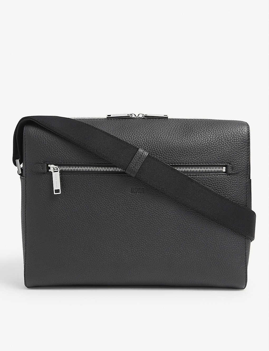 drifting You will get better The room BOSS by HUGO BOSS Crosstown Leather Laptop Bag in Black for Men | Lyst