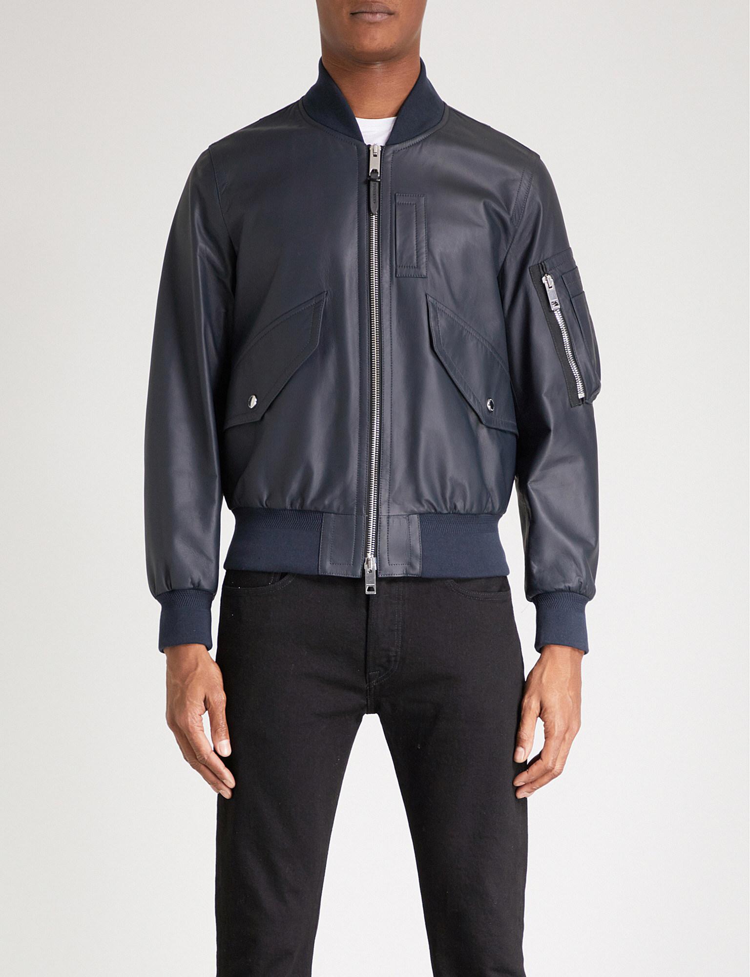 burberry leather bomber