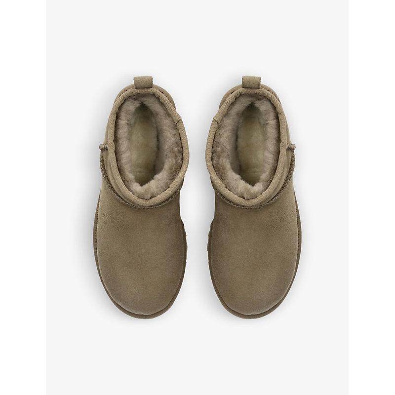UGG Classic Ultra Mini Suede And Shearling Boots in Brown Lyst UK
