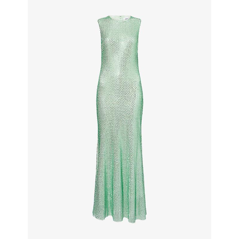 Self-Portrait Rhinestone Sleeveless Stretch-Woven Midi Dress in Green | Lyst UK Self-Portrait Rhinestone Sleeveless Stretch-Woven Midi Dress in Green | Lyst UK