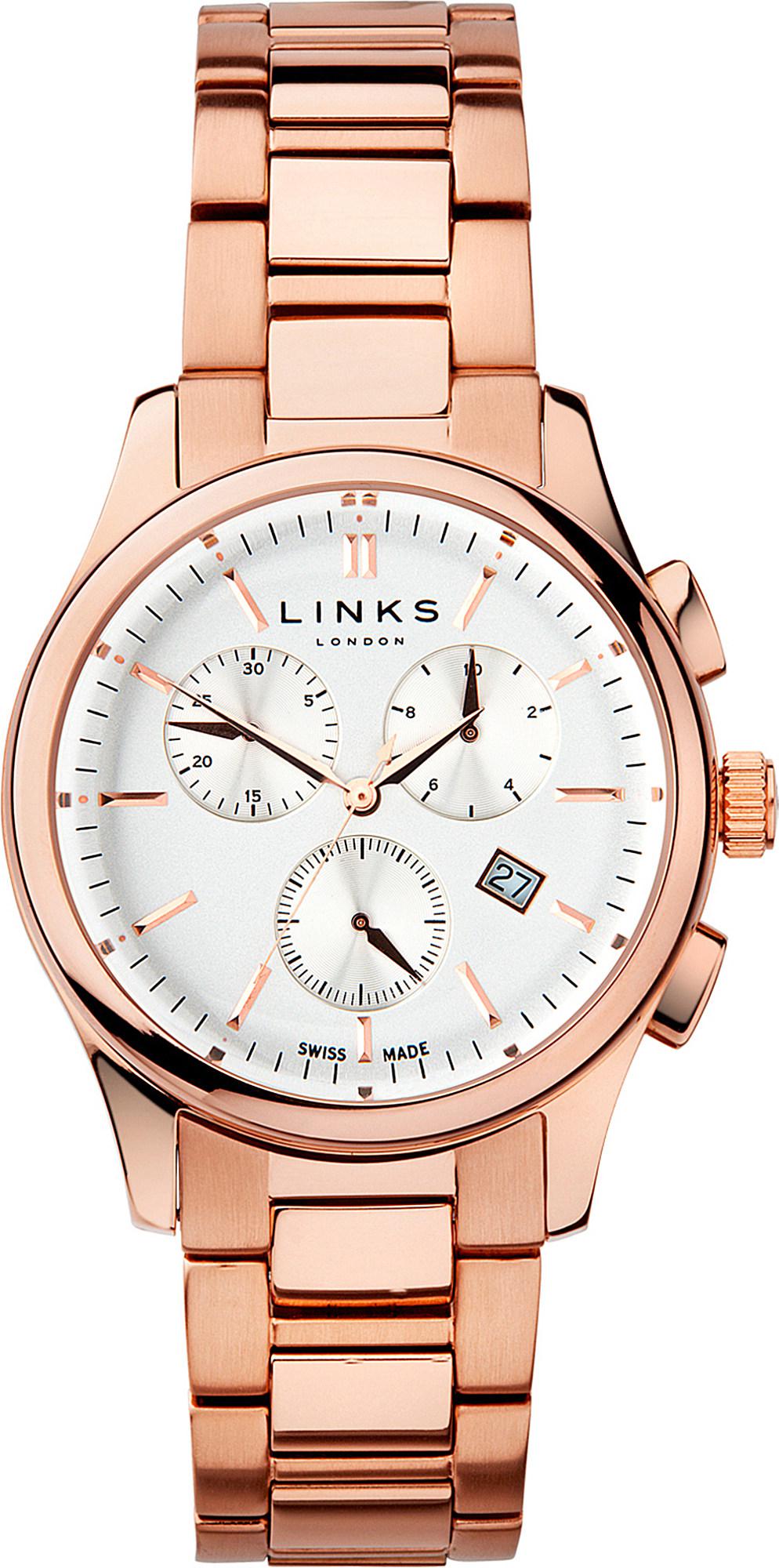 Links Of London 60 1160 Regent Chronograph Rose Gold Plated Stainless Steel Watch In Metallic Lyst
