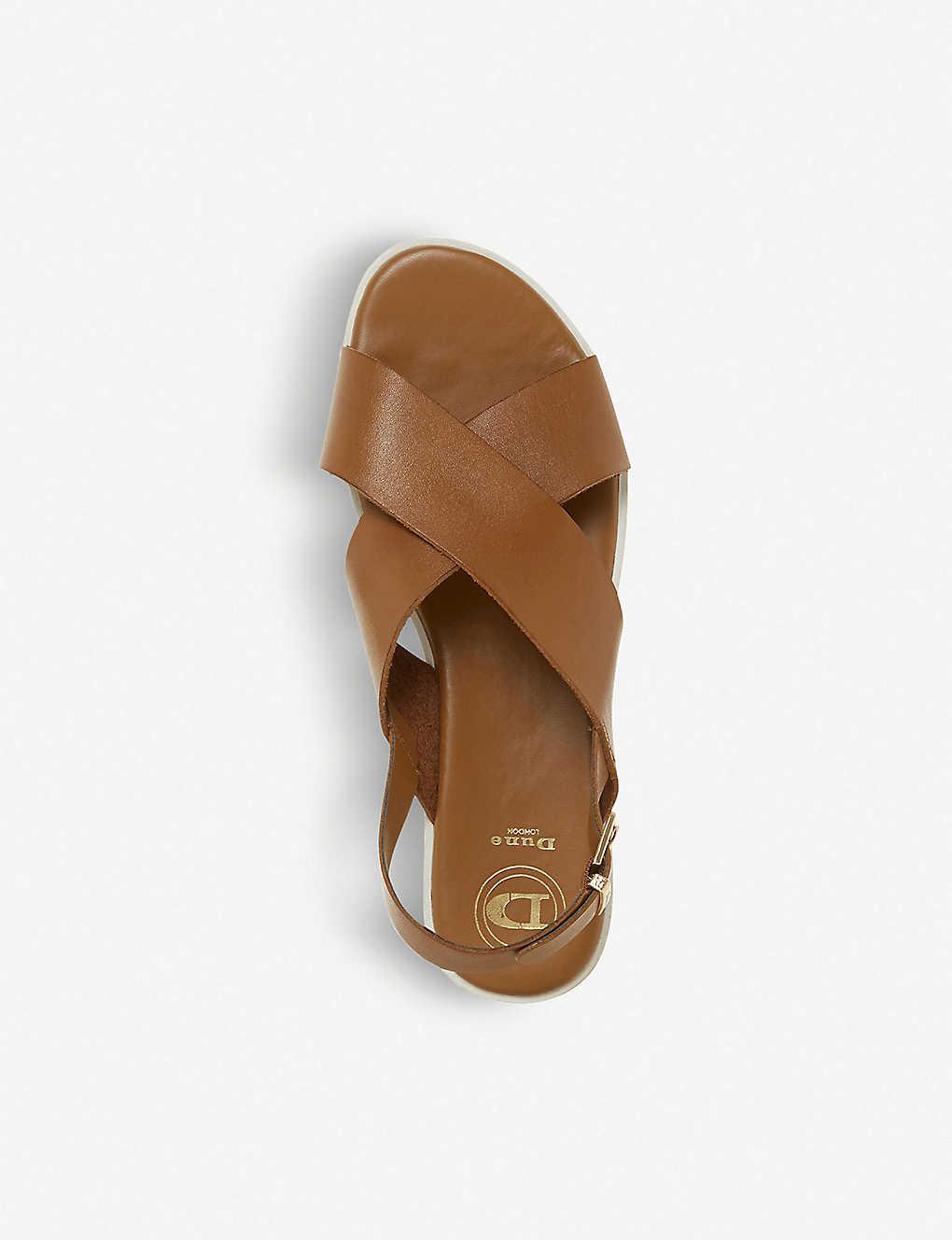 Dune Lorde Cross-strap Leather Sandals 