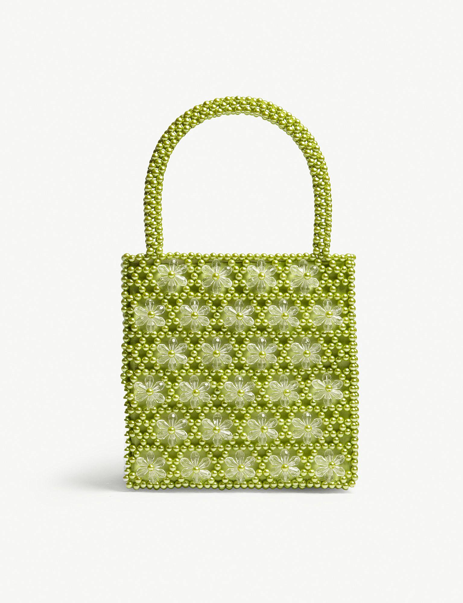 Shrimps Cotton S Acc Venezia Bead Bag in Lime Green (Green) | Lyst