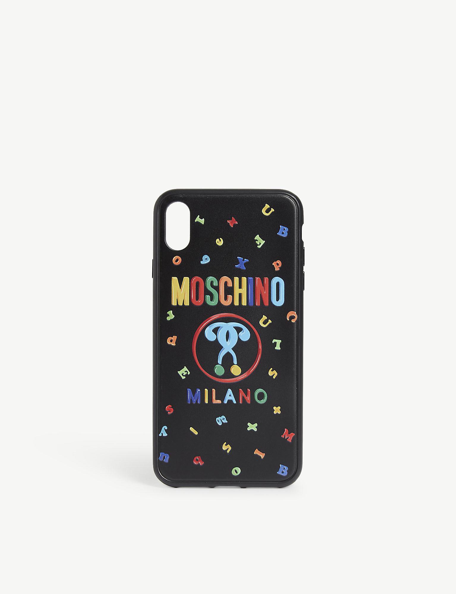 Moschino Alphabet Print Iphone Xs Max Case In Black Lyst