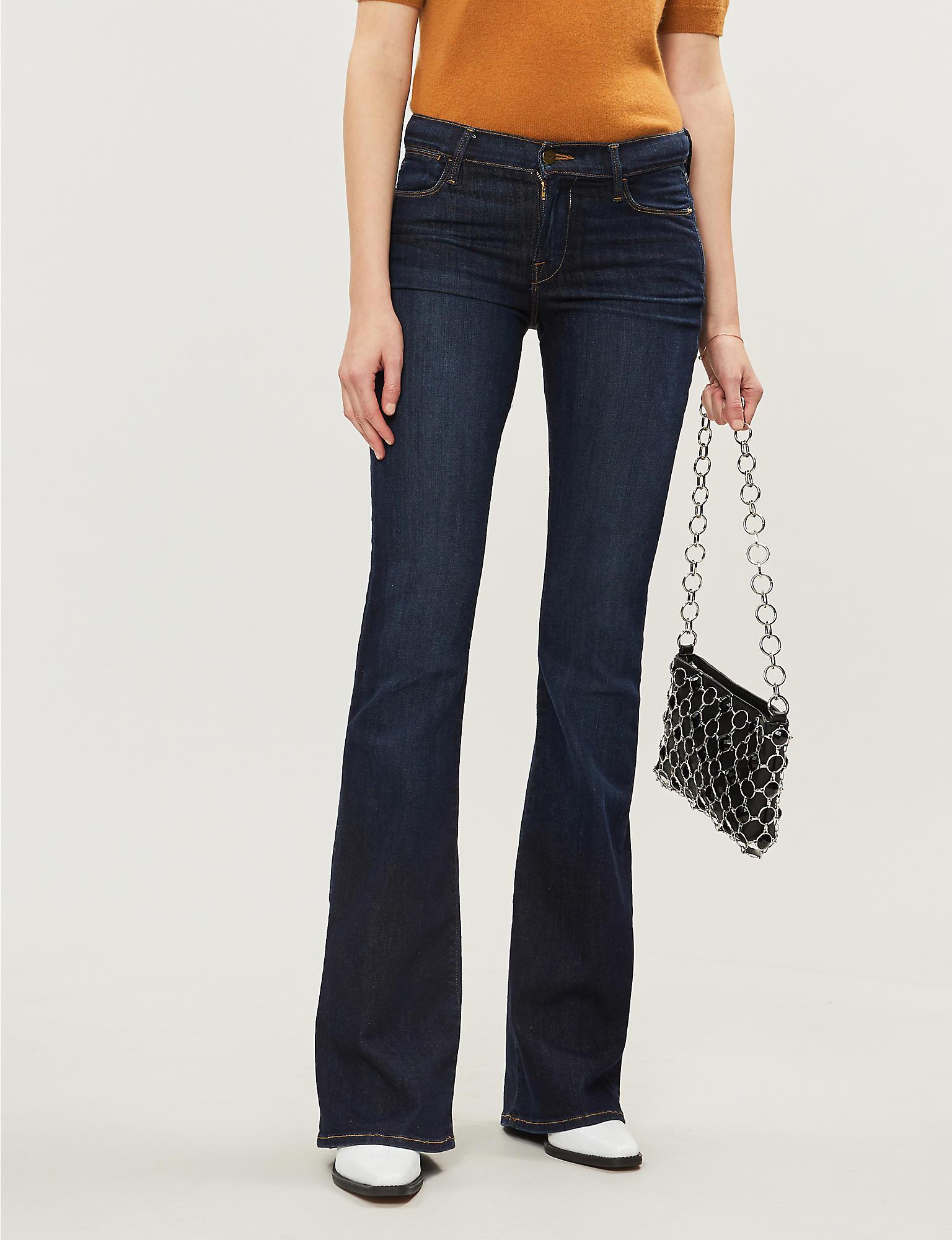 flare mid rise jeans