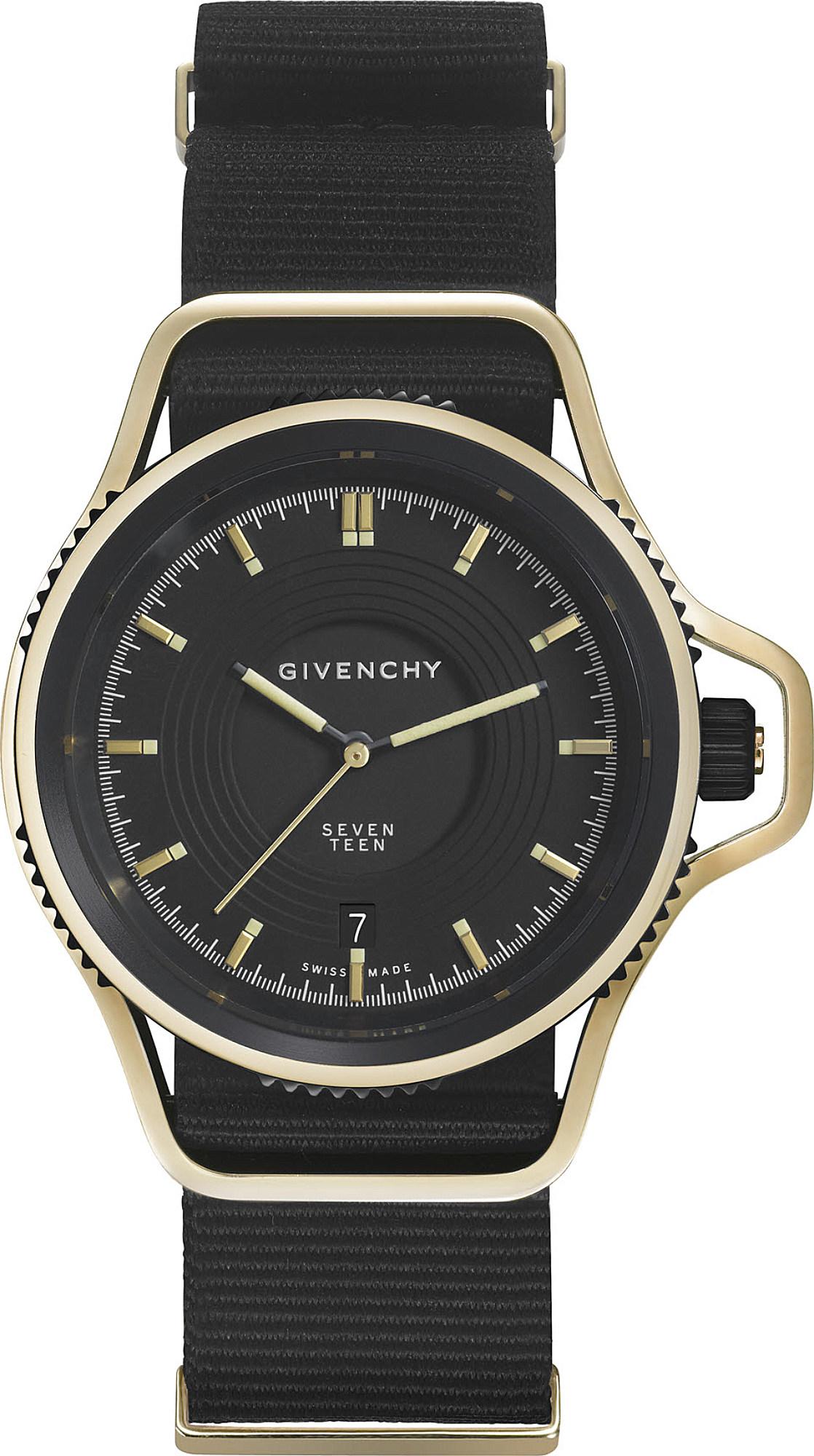 Givenchy Gy100181s09 Seventeen Limited Edition Yellow Gold-plated And  Leather Watch in Black for Men | Lyst