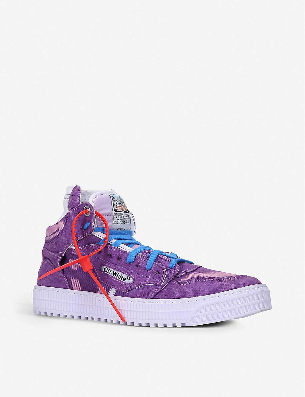 Off-White c/o Virgil Abloh Off-court Leather High Top Trainers in Purple  for Men | Lyst