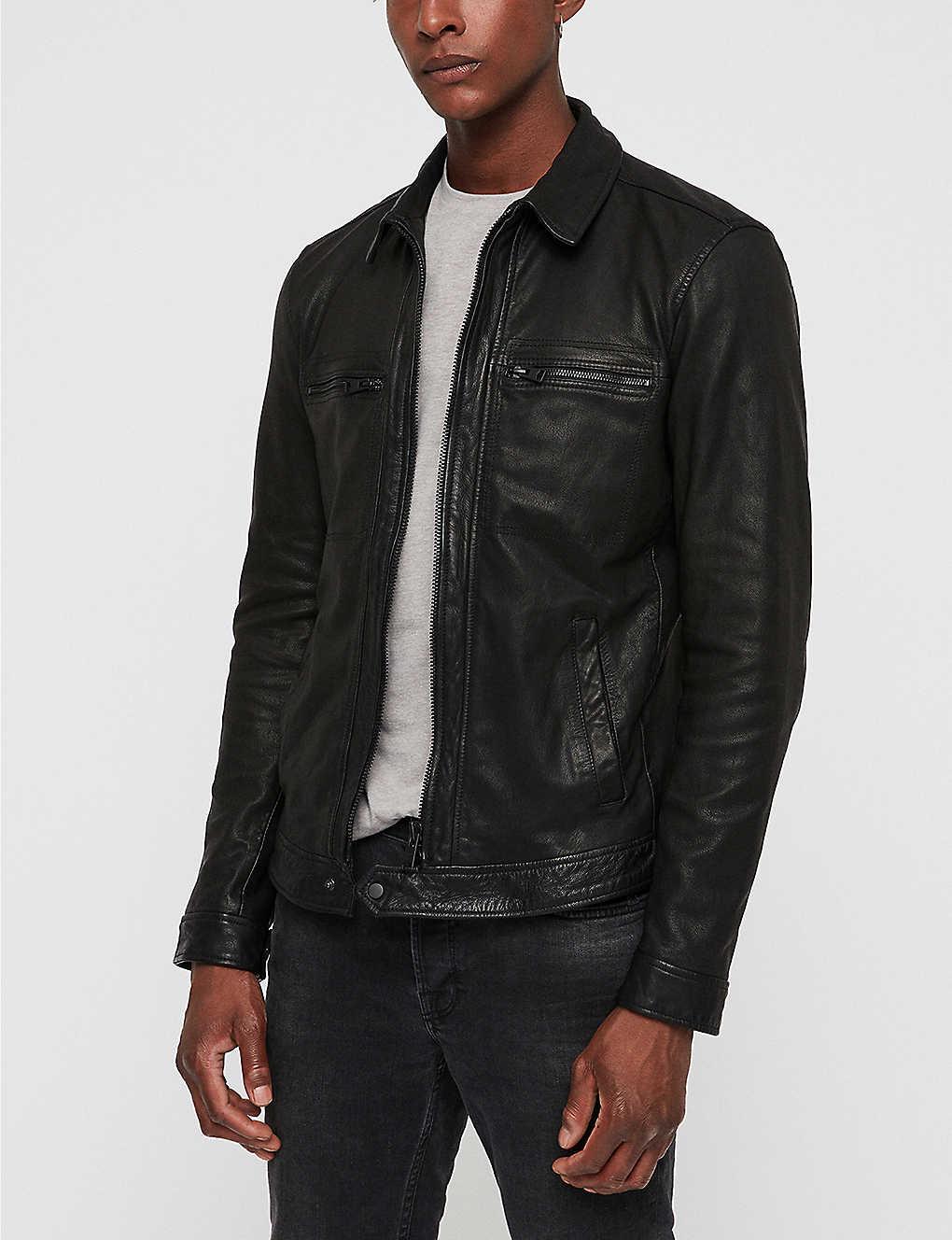 AllSaints Lark Leather Jacket in Black for Men Save 6 Lyst