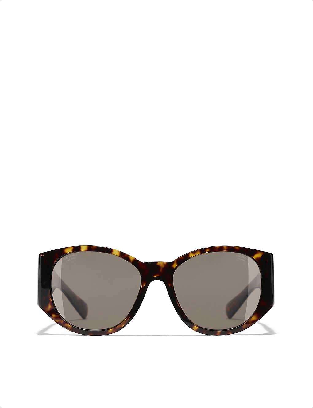 Chanel Oval Sunglasses in Gray
