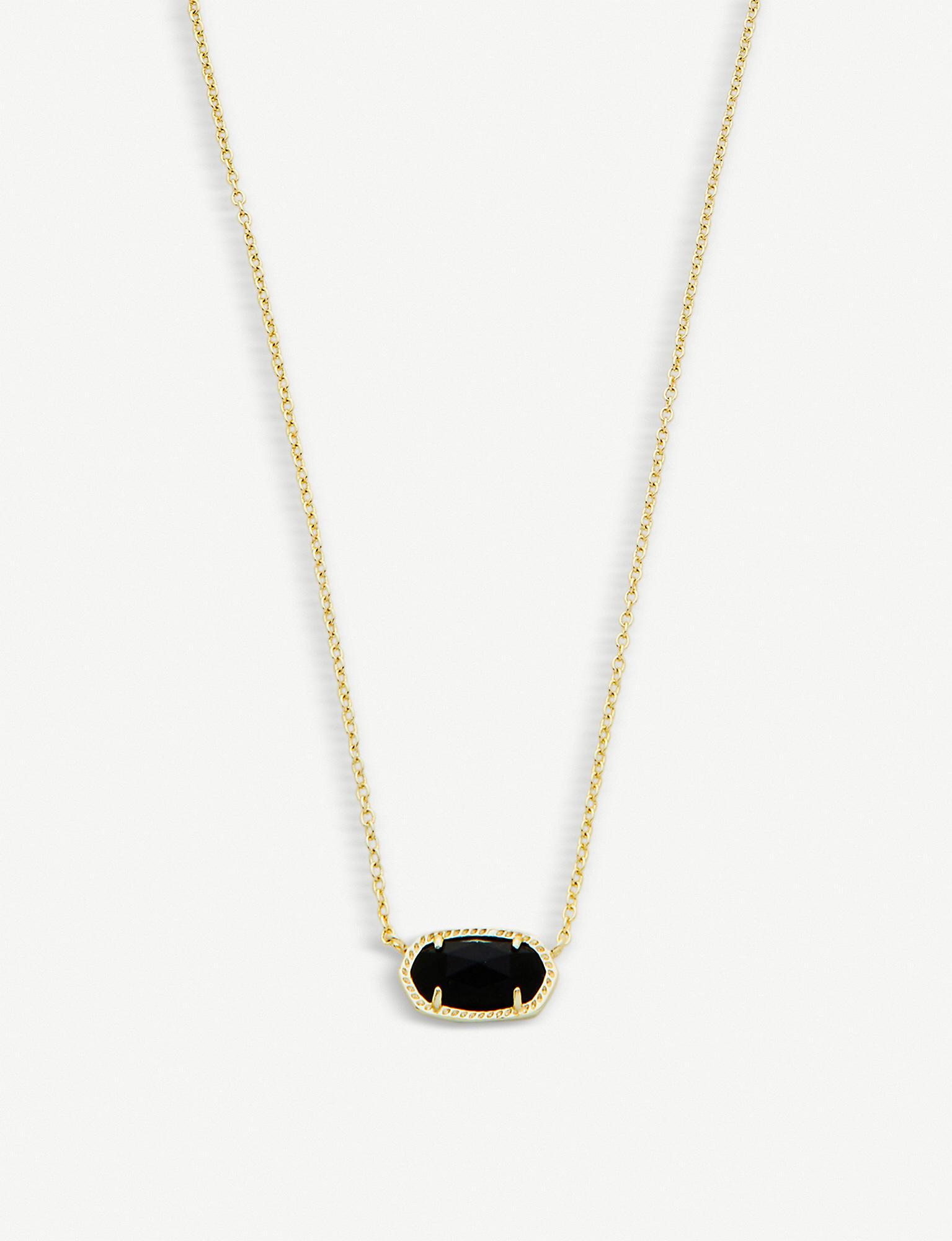 Collana Con Ciondolo Kendra Scott Elisa In Metallo Placcato Platino E Drusy, Tono Oro Rosa, Nuova Con Etichetta