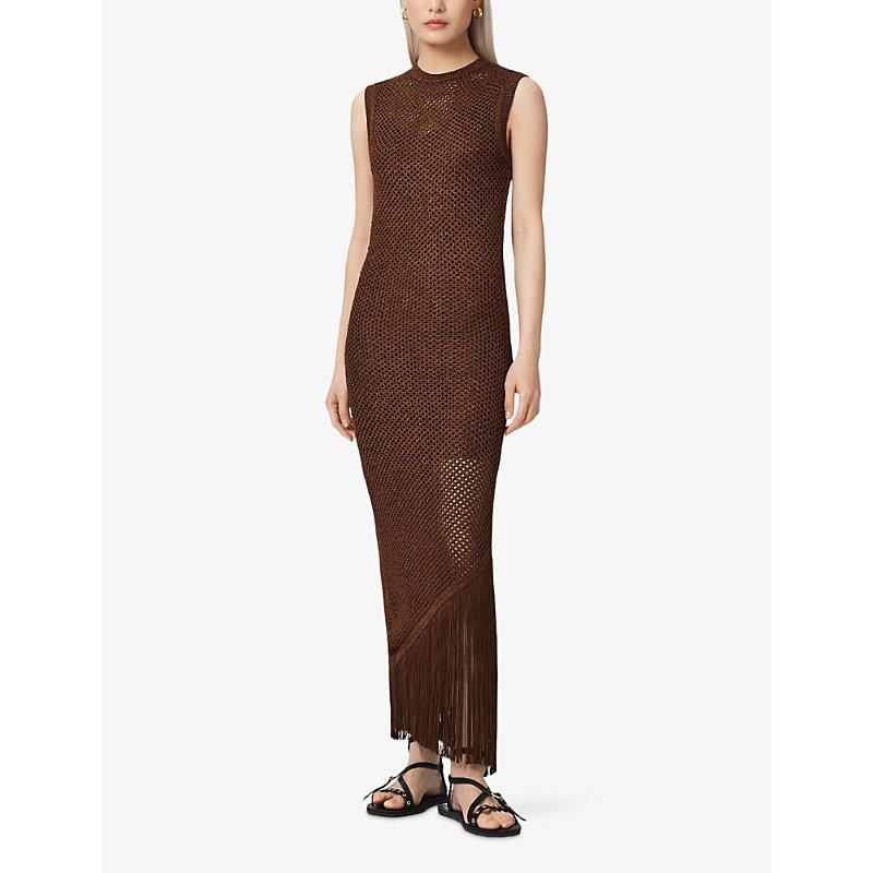 jessie knit maxi dress Allsaints Jessie Slim-Fit Knitted Maxi Dress - Pebble Grey