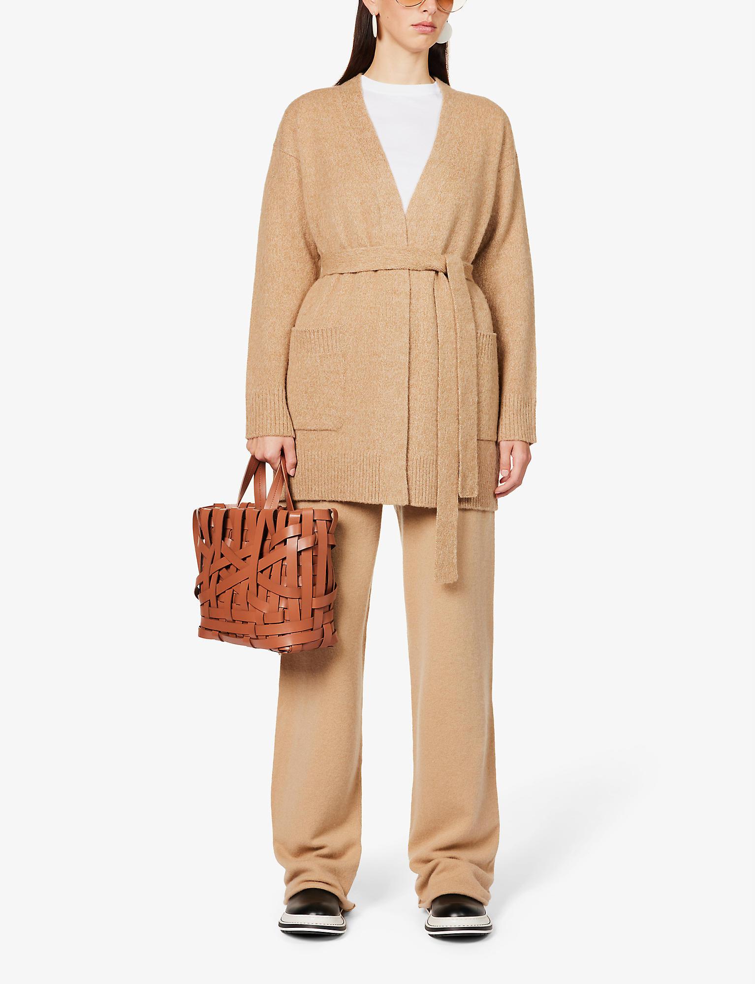 Max Mara Manetta Wrap-over Wool-knitted Cardigan in Natural | Lyst