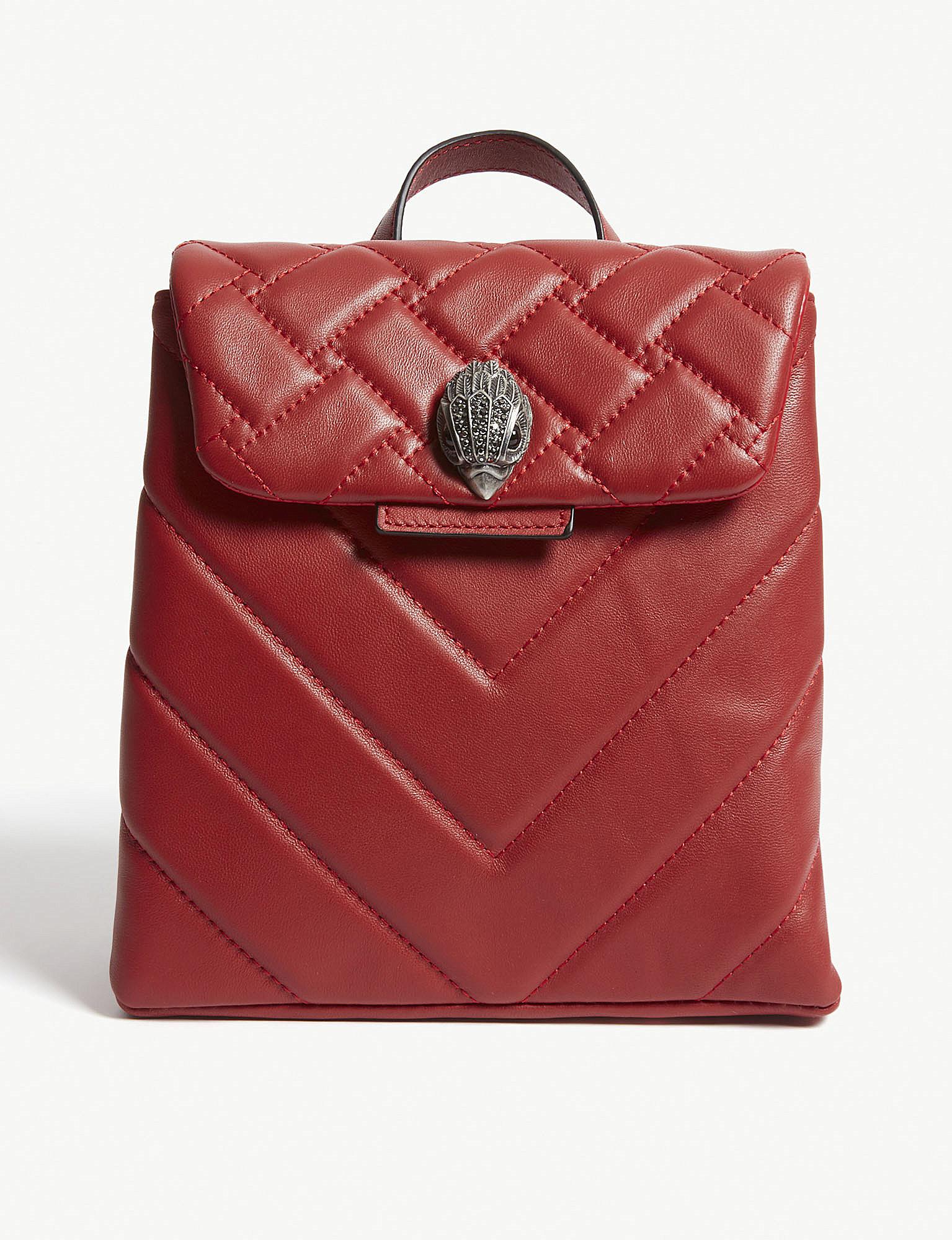 Kurt Geiger Kensington Quilted Leather Backpack in Red | Lyst