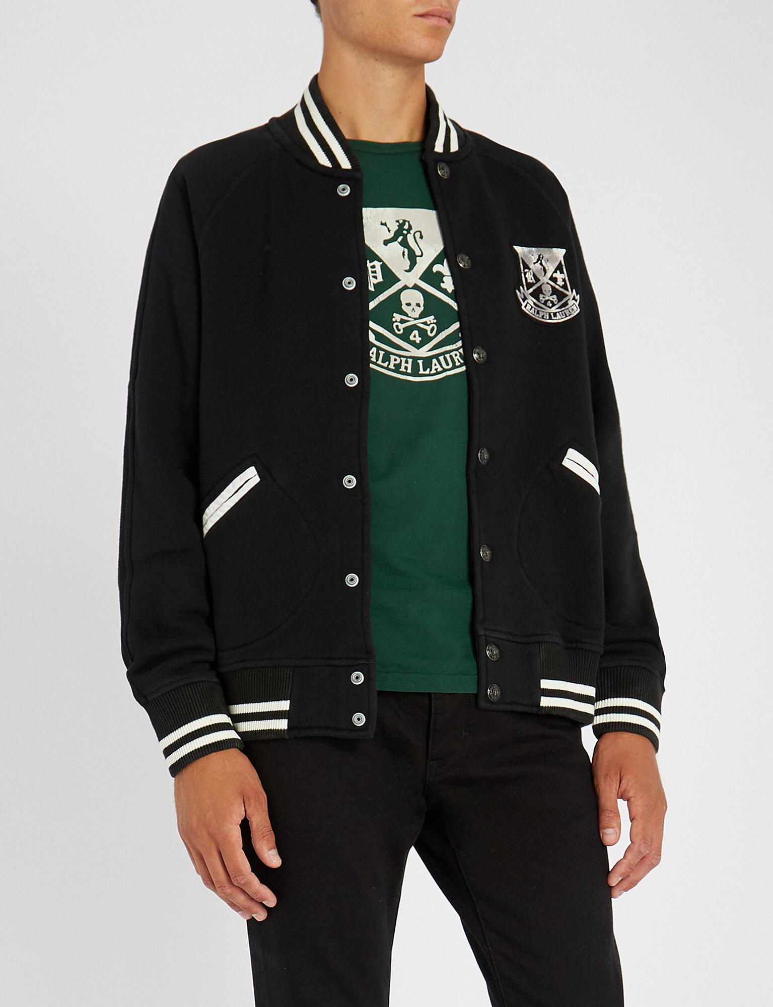 Polo Ralph Lauren New York Crew Baseball Jacket in Black for Men | Lyst