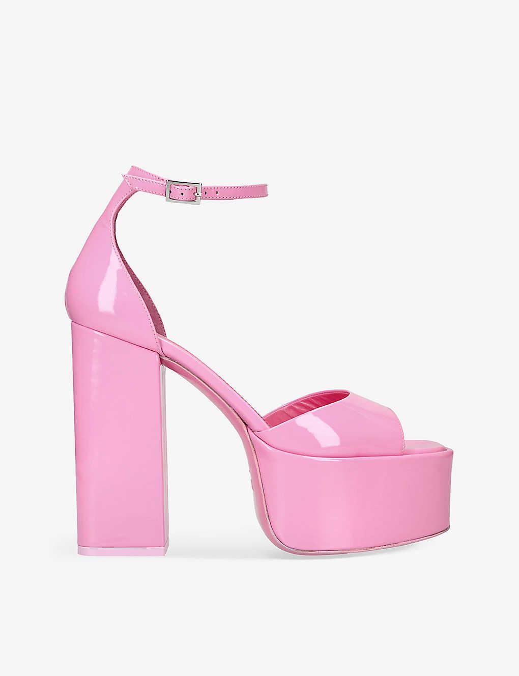 Paris Texas Tatiana Open-toe Patent-leather Platform Sandals in Pink | Lyst