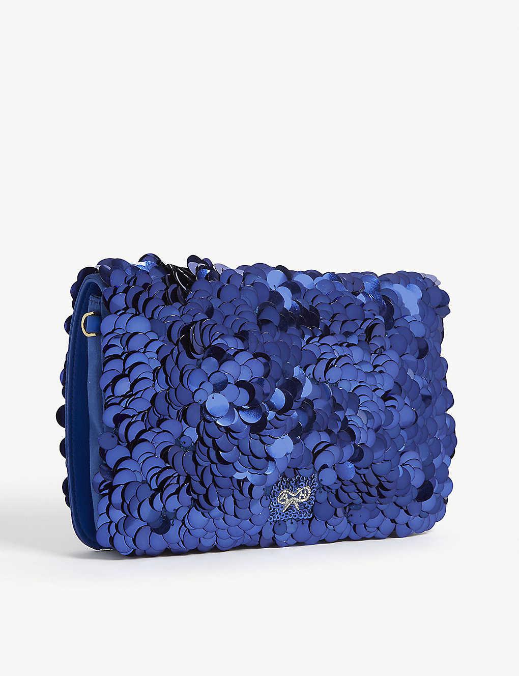 Anya Hindmarch Walkers Sequin Clutch Bag in Blue | Lyst