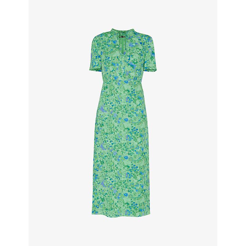 Ditsy blossom midi shirt dress hot sale