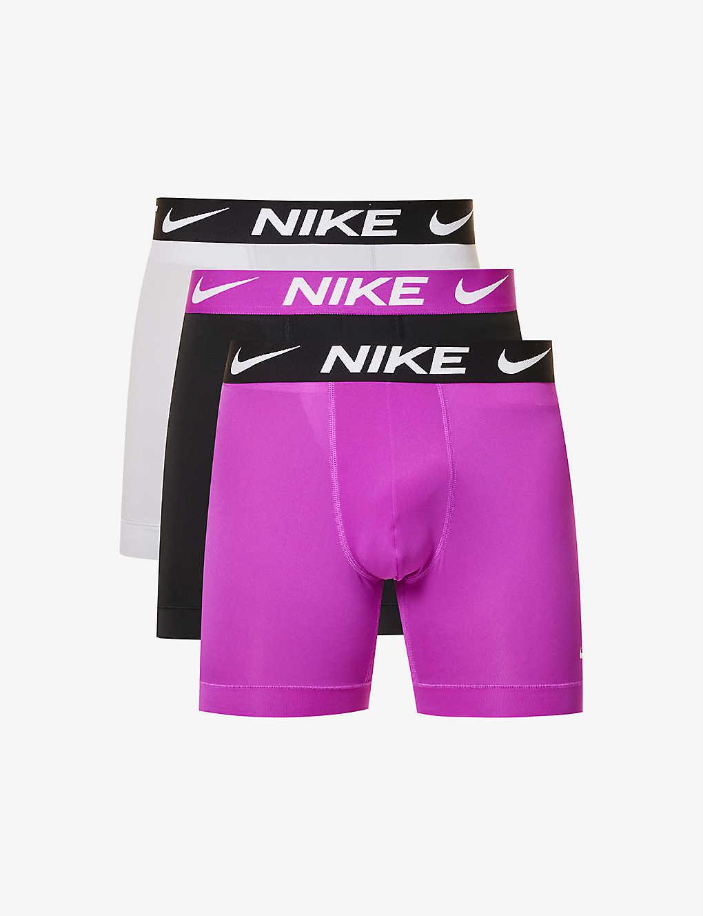 Nike Logowaistband Midrise Pack Of Three Stretchrecycled Polyester