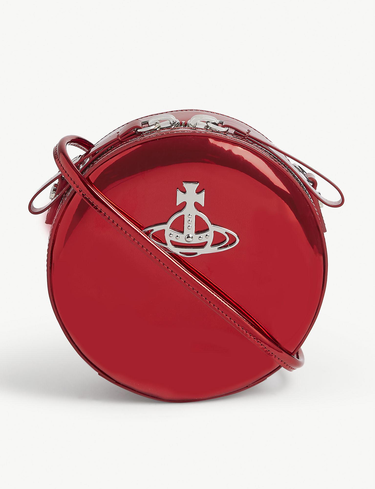 Vivienne Westwood Leather Johanna Metallic Crossbody Bag in Red Lyst