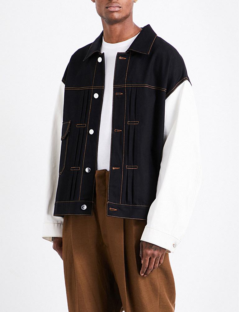 raf simons black denim jacket