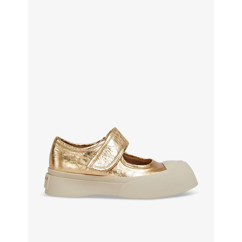 Stella Mary Jane Leather Sneaker - Rose Gold