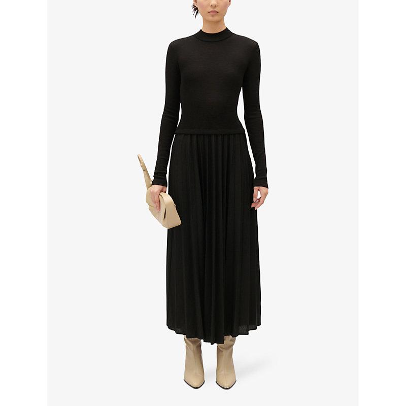 Claudie Pierlot pleated halterneck minidress - Black
