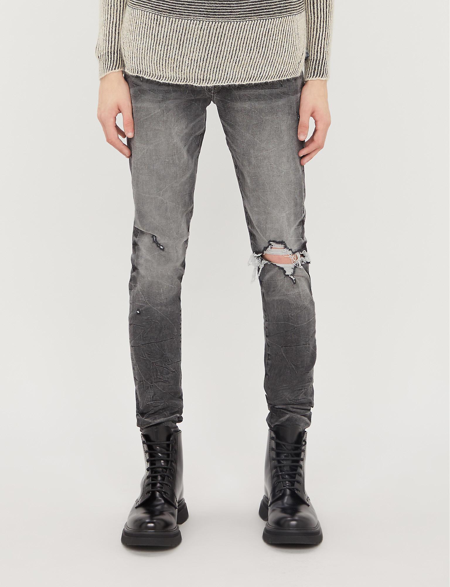 Amiri Denim Ripped Skinny Jeans in Vintage Grey (Gray) for Men Lyst
