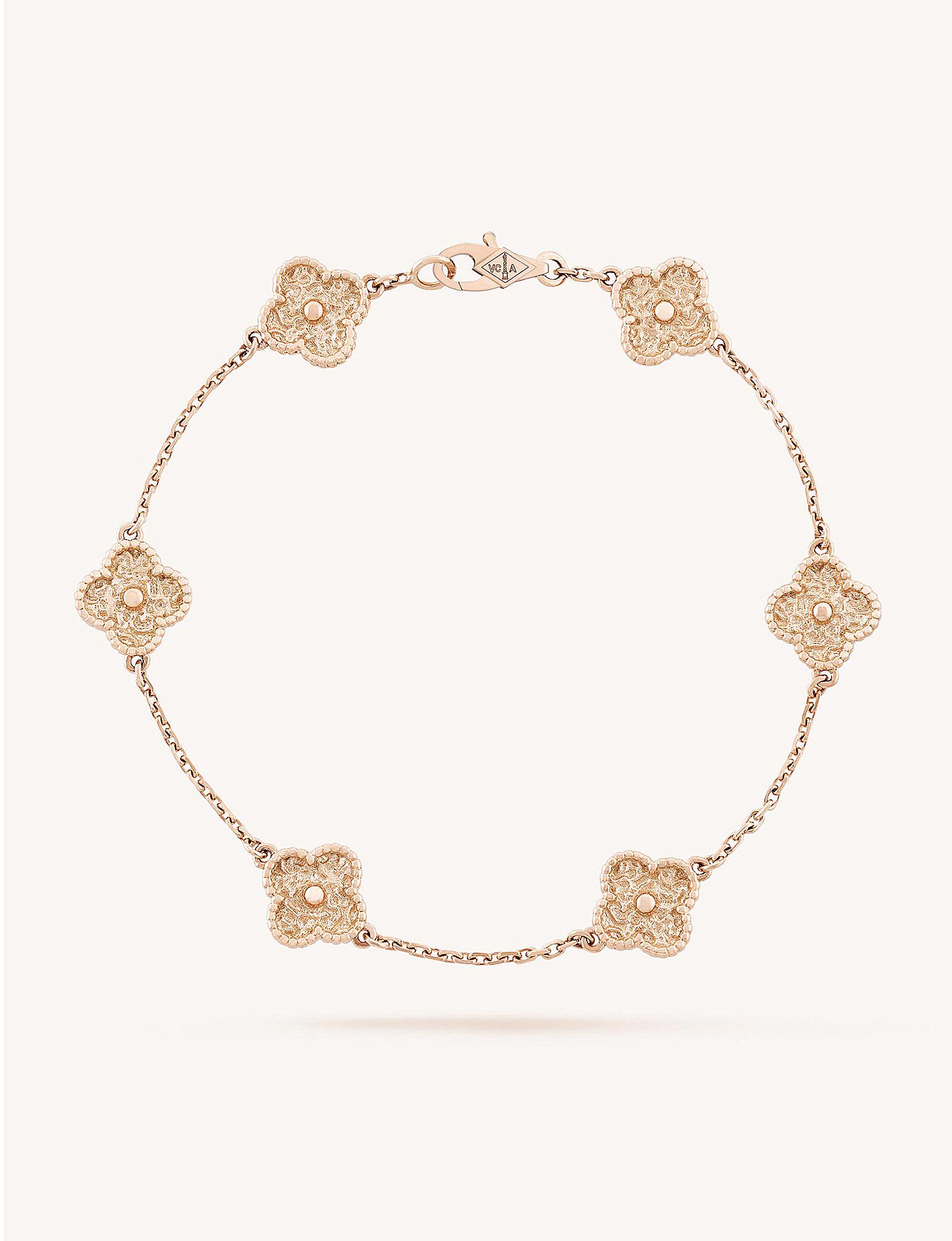 Van Cleef Arpels Sweet Alhambra Gold Bracelet In Metallic Lyst Van Cleef Arpels Women S Metallic Sweet Alhambra Gold Bracelet