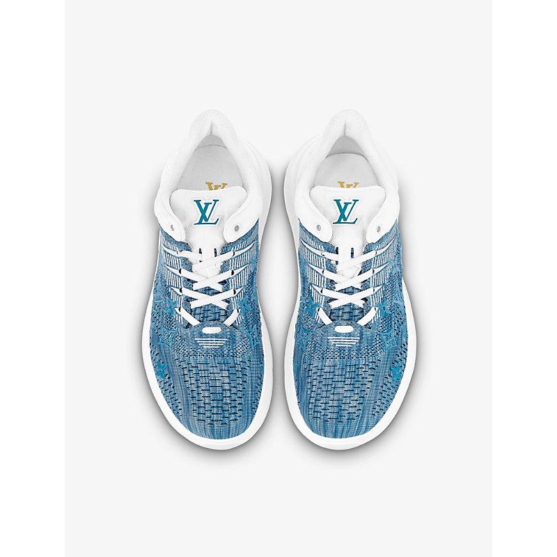 Louis Vuitton Show Up Logo-embossed Faux-leather Trainers in Blue
