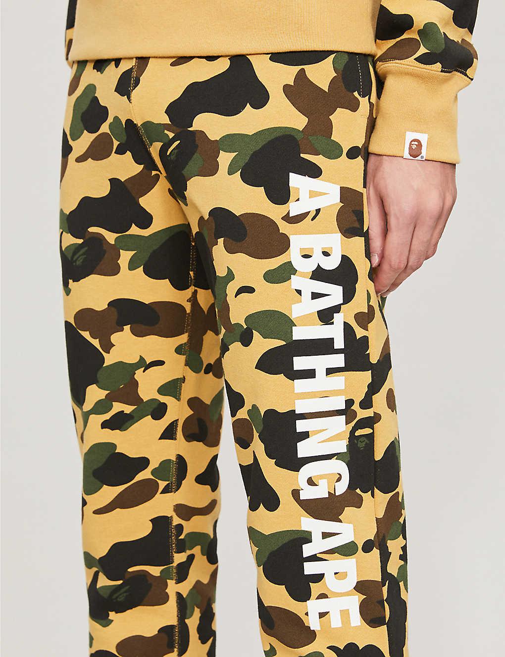 A Bathing Ape 1st Camo Tapered Cotton-jersey Tracksuit Bottoms in