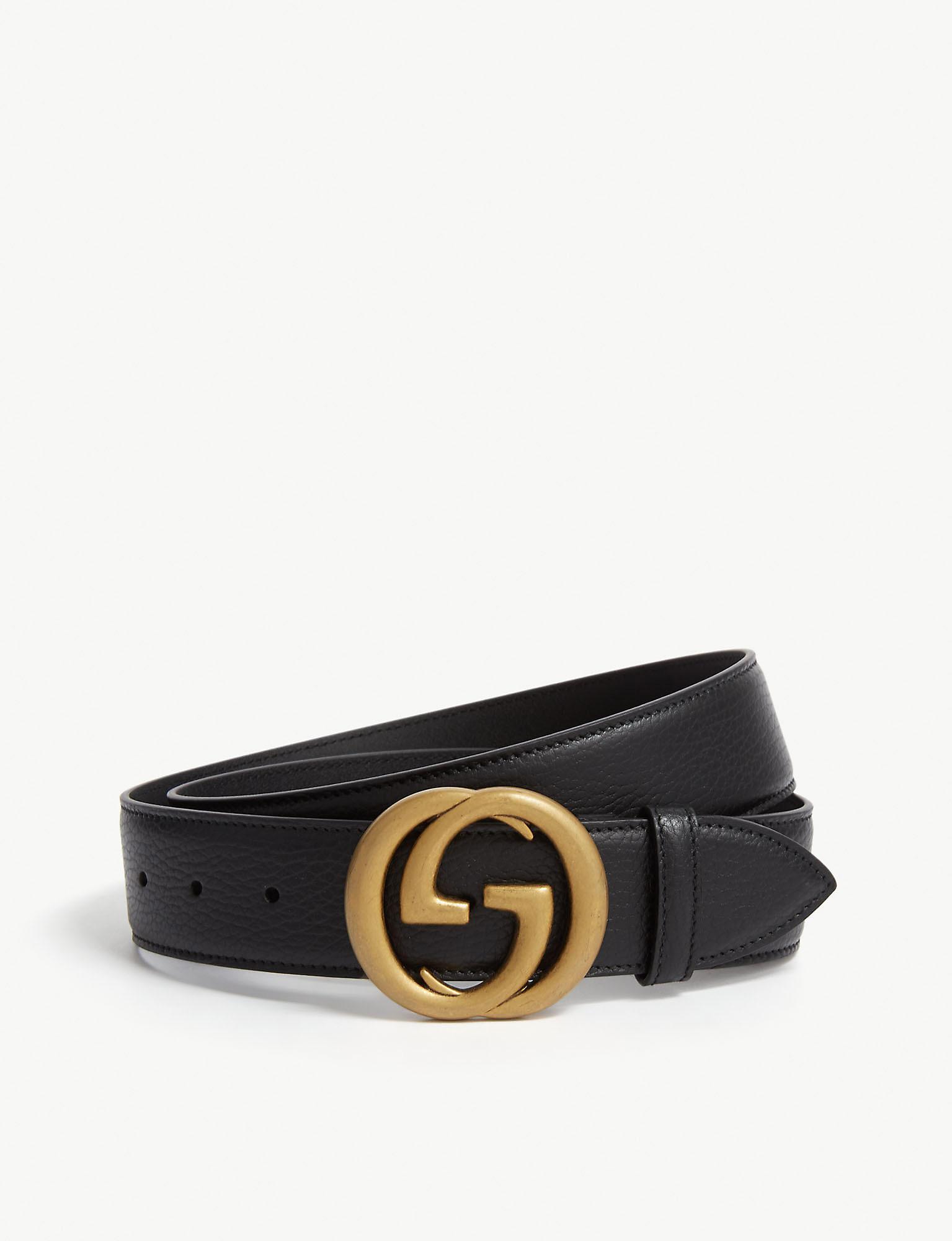 Gucci Leather GG Belt in Black Gold (Black) - Save 37% - Lyst
