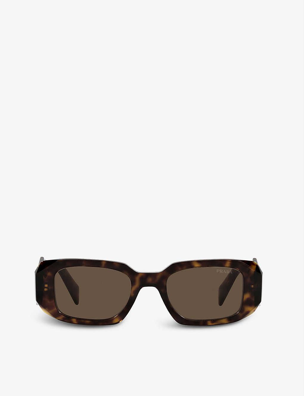 Prada Pr 17ws Rectangular-frame Tortoiseshell Sunglasses in Brown | Lyst UK